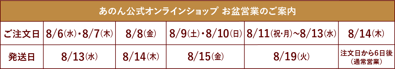 2025お盆スケジュール